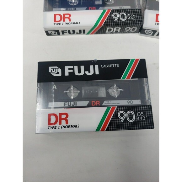 Vintage Fuji DR90 Cassette Tapes SIX NEW Sealed with Zippered Case Bag Blue - Picture 4 of 14
